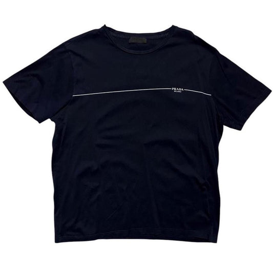 Prada Handbag Front T-Shirt Navy Logo