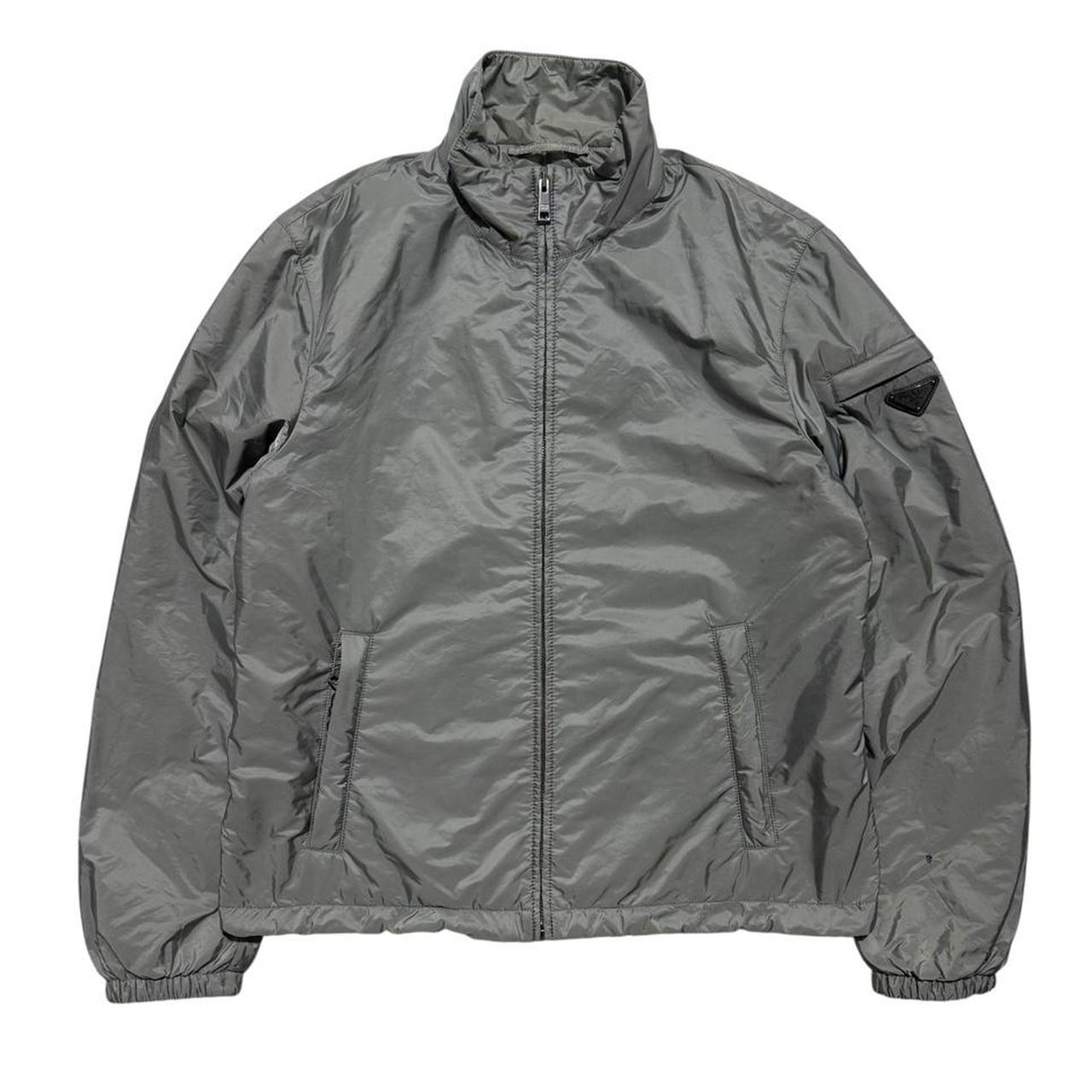 Prada Handbag Jacket Nylon Silver