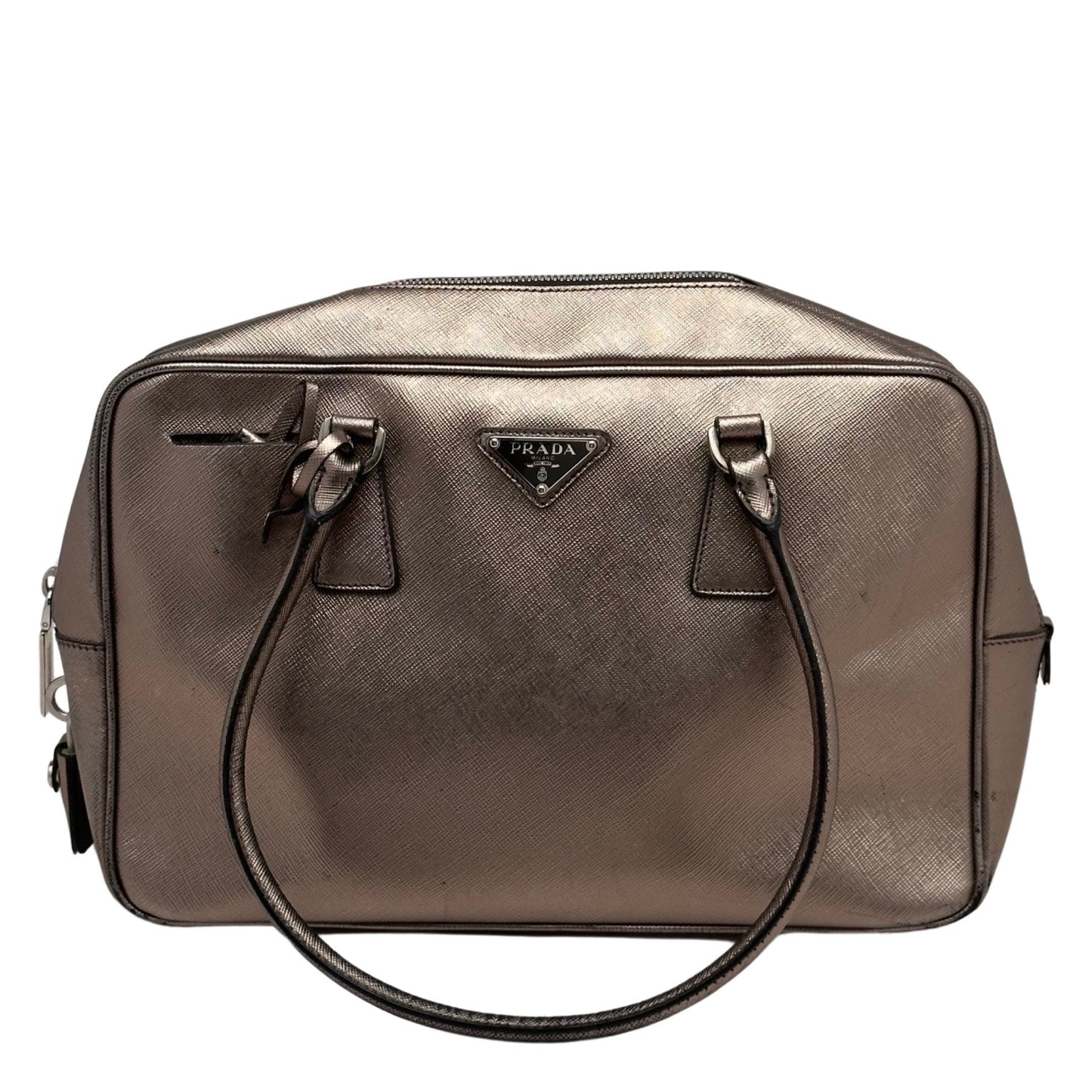 Prada Metallic Shoulder Bag Leather Saffiano