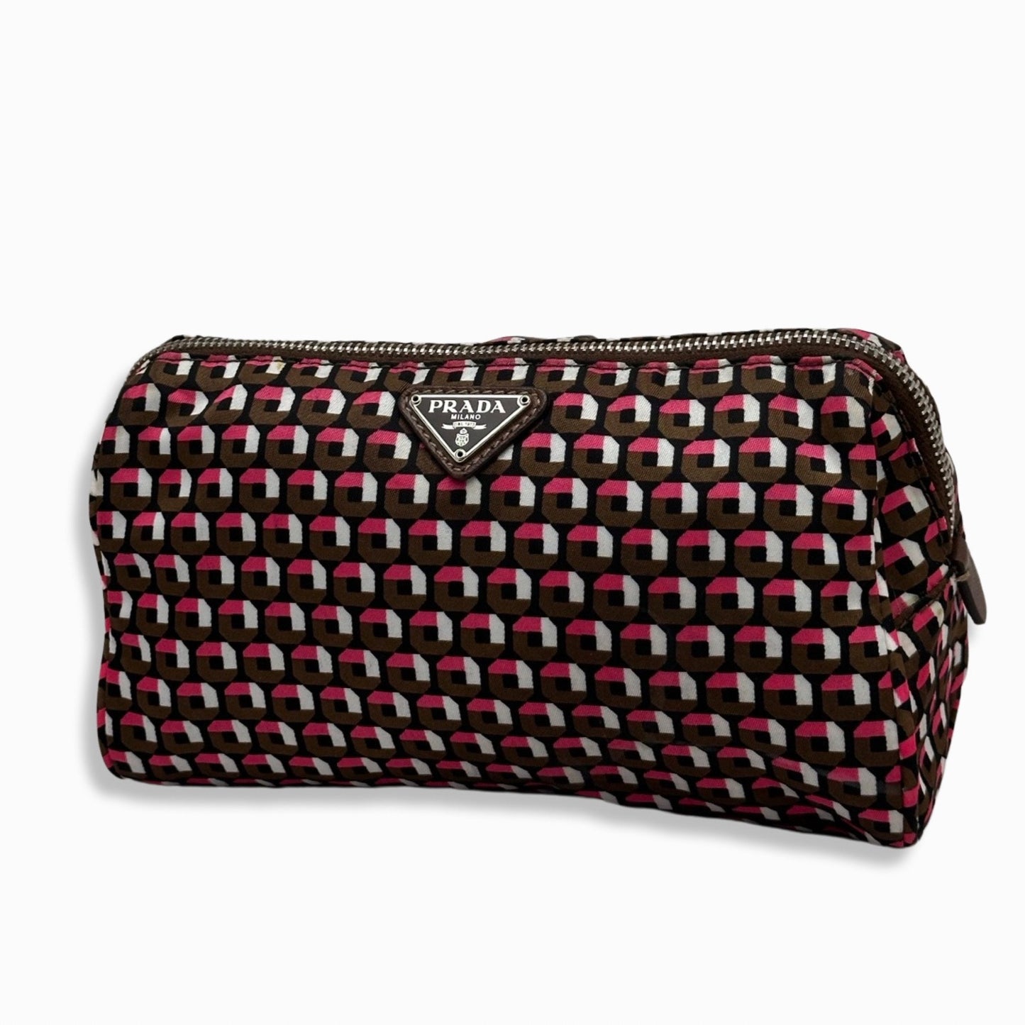 Prada Milano Tessuto Aysmetric Cosmetic Bag Nylon Tote Bag