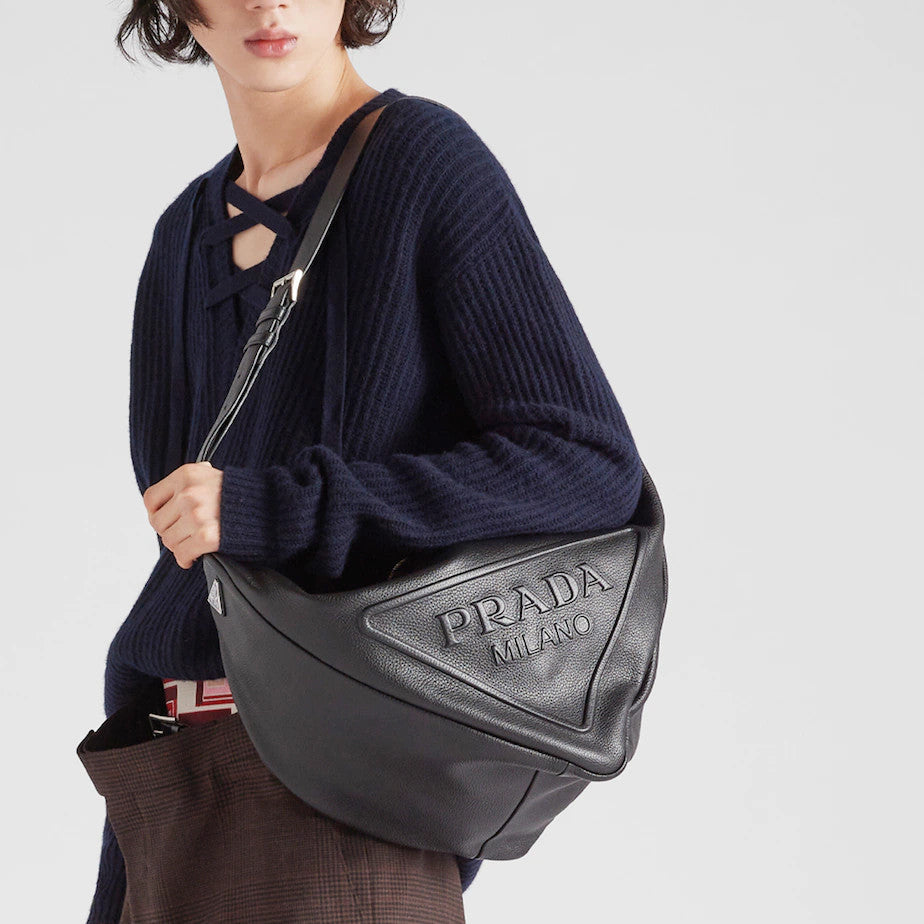 Prada Triangle Bag Leather Travel Bag