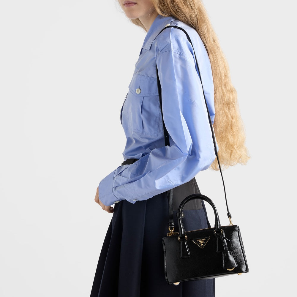 Prada Galleria Bag Leather Patent Saffiano Travel Bag Pr 2511 0494