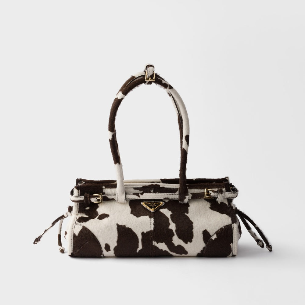 Prada Bonnie Printed Handbag Leather Medium Travel Bag