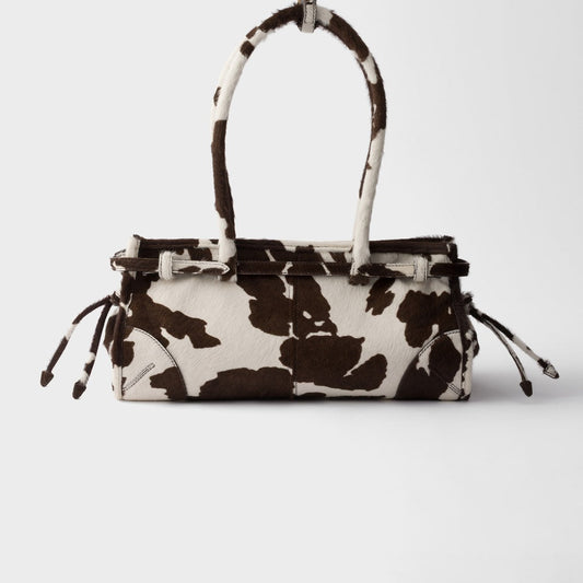 Prada Bonnie Printed Handbag Leather Medium Travel Bag