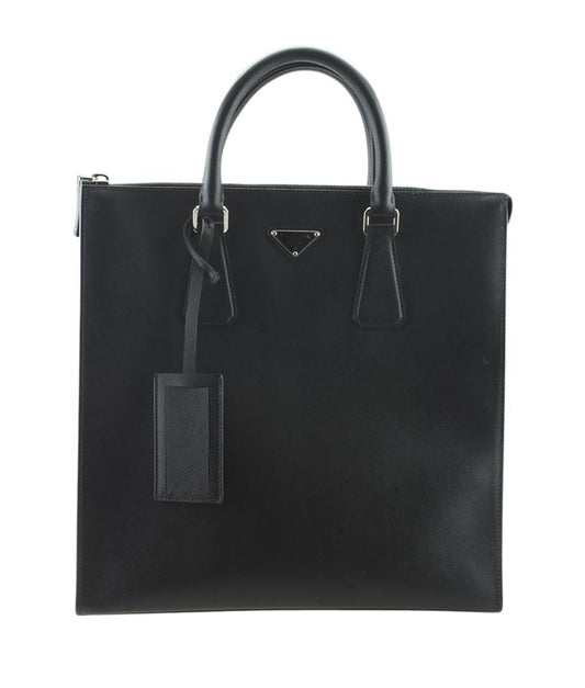 Prada 2Vg079 Tote Leather Saffiano Black Tote Bag
