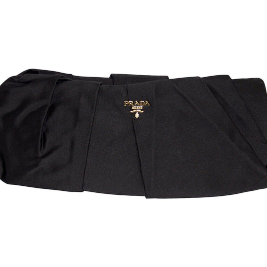 Prada Pleated Raso Clutch Handbag Black Clutch Bag