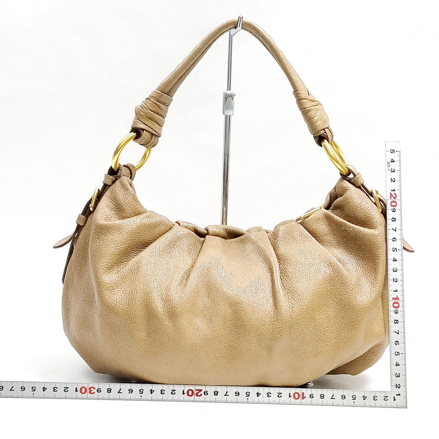 Prada Hand Bag Leather Brown Travel Bag