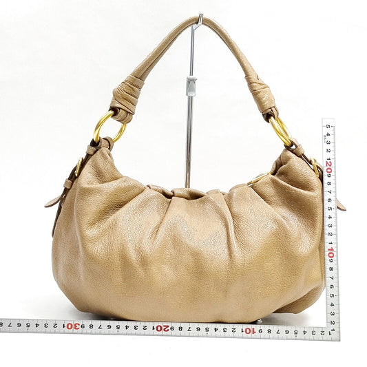 Prada Hand Bag Leather Brown Travel Bag