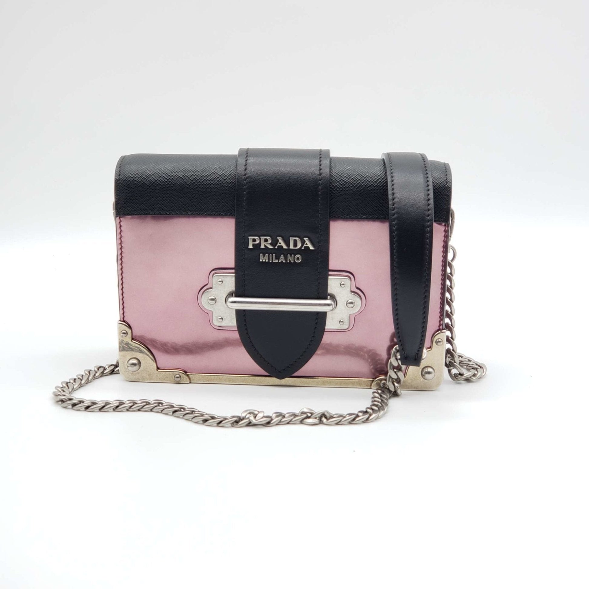 Prada Cahier Metallic Shoulder Rare Bag Pink Shoulder Bag