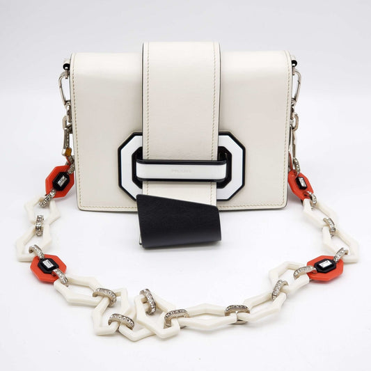 Prada Cahier Shoulder And Crossbody Bag White Shoulder Bag