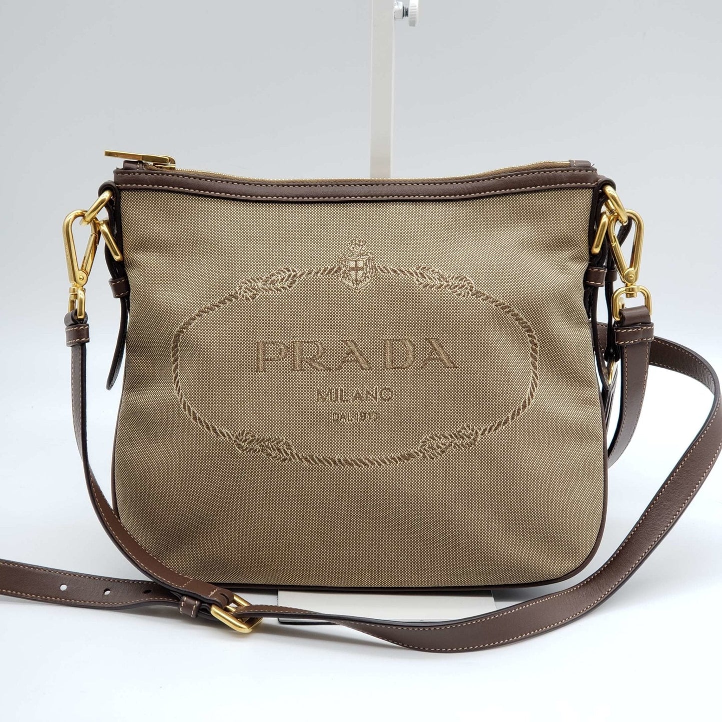 Prada And Crossbody Bag Leather Canvas