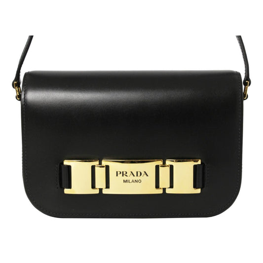 Prada City Calf Crossbody Bag Leather Calf Leather Black