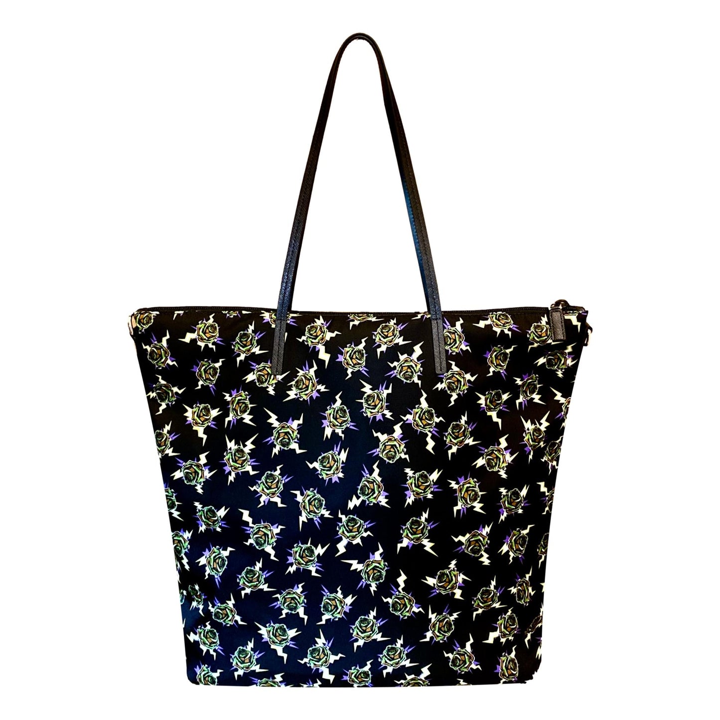 Prada Frankenstein Convertible Shopping Tote Nylon Black Tote Bag
