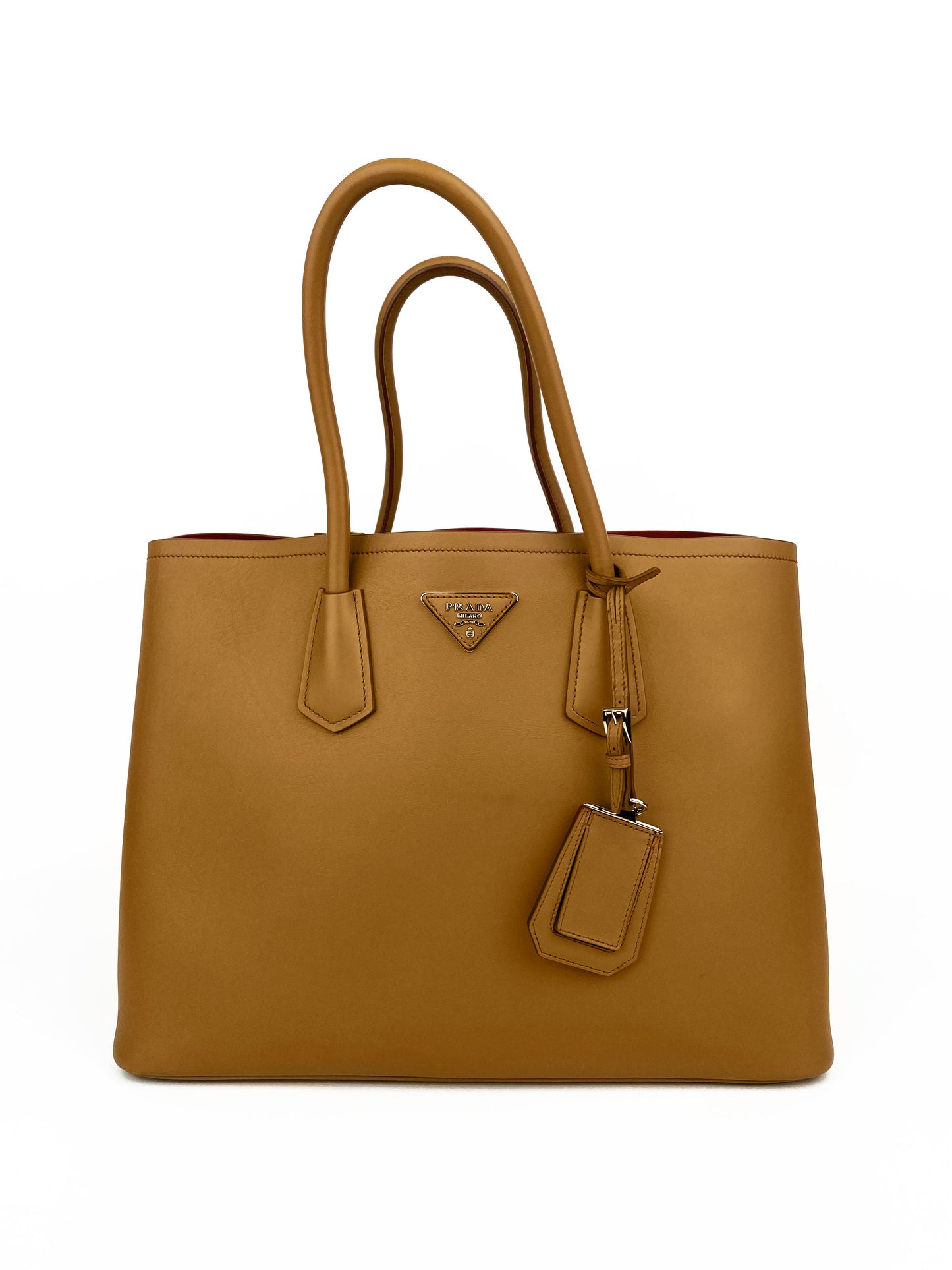 Prada Handbag Caramel Galleria Double Bag Large