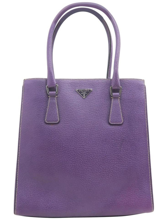 Prada Lux Tote Leather Canvas Saffiano Tote Bag