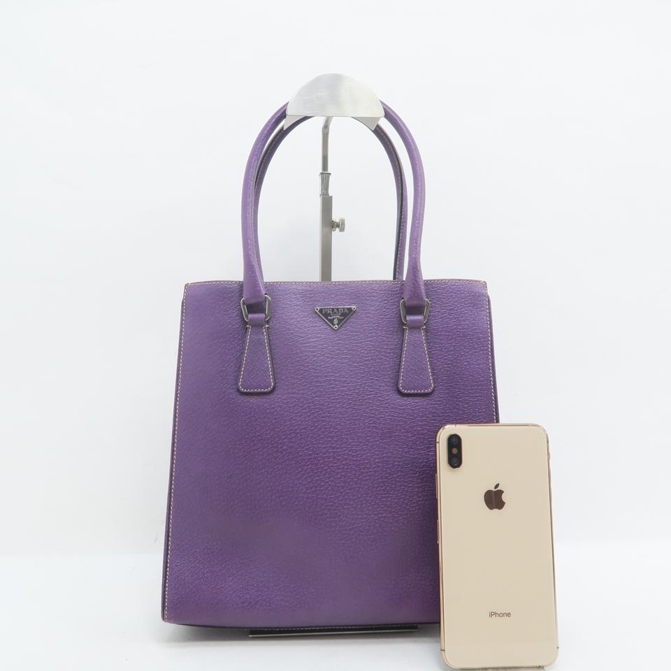 Prada Lux Tote Leather Canvas Saffiano Tote Bag