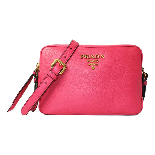 Prada Peonia Phenix Double Crossbody Leather Vitello Pink Crossbody Bag