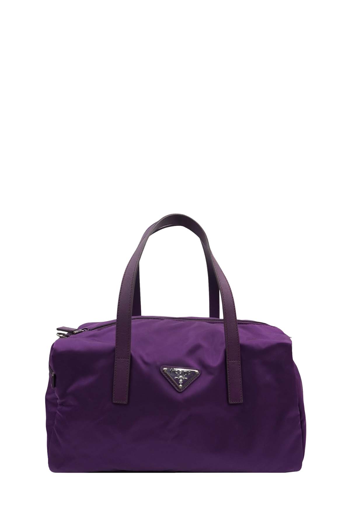 Prada Side Pocket Convertible Duffle Bag Tessuto Dark Purple Travel Bag