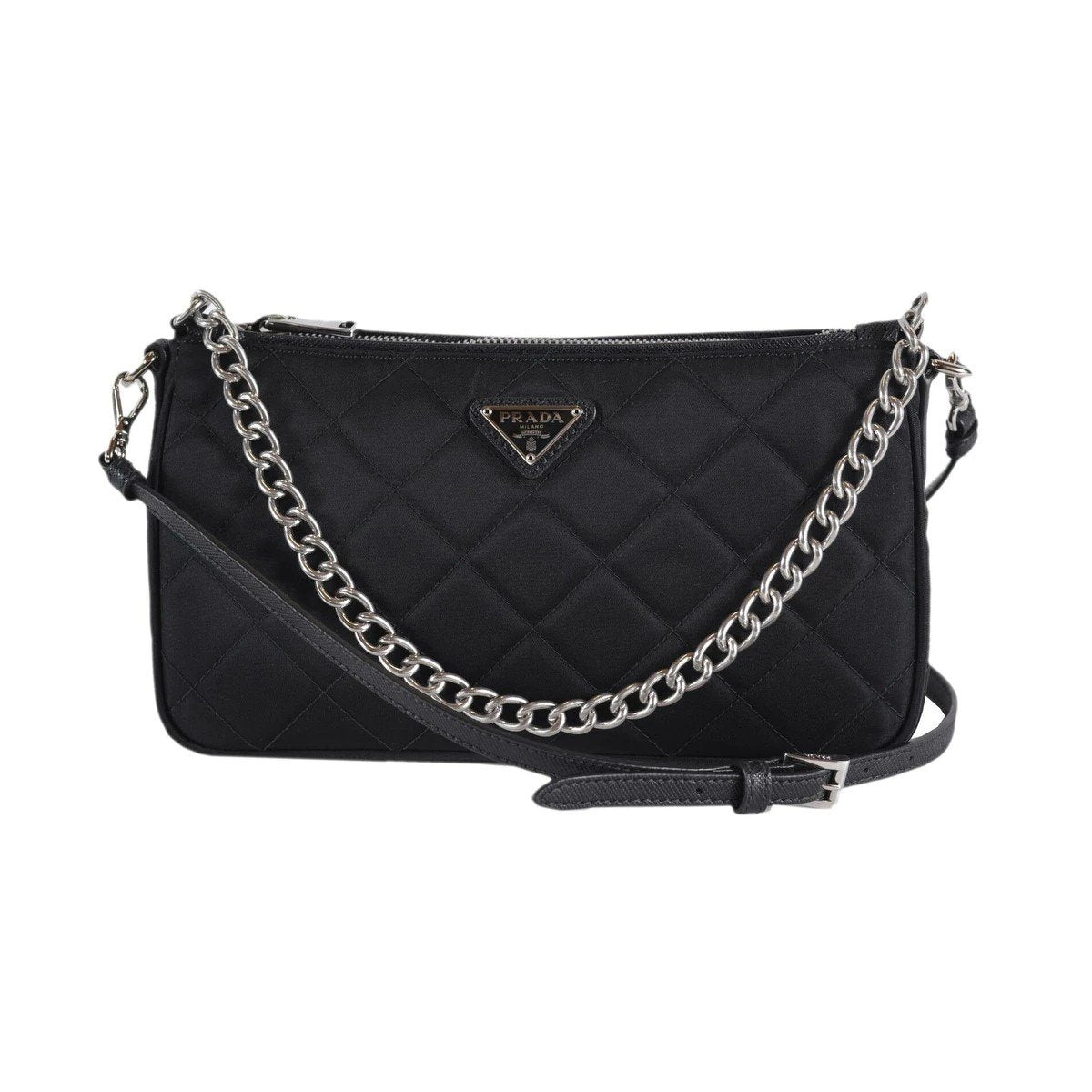 Prada Tessuto Crossbody Bag Nylon Quilted Black