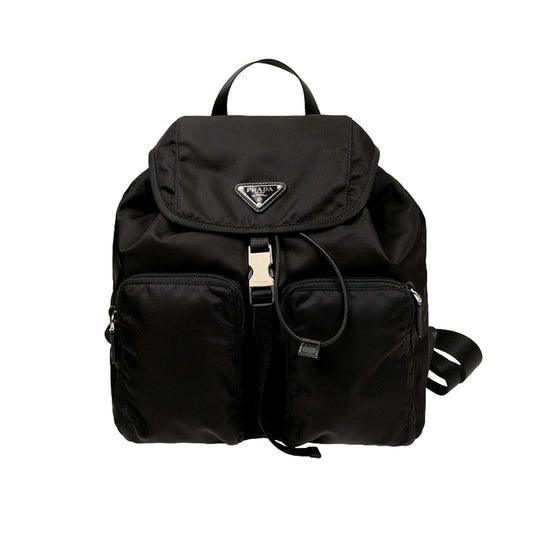 Prada Re Drawstring Rucksack Backpack Nylon Black Medium