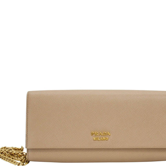 Prada Saffiano Frame Clutch With Handbag Chain Clutch Bag