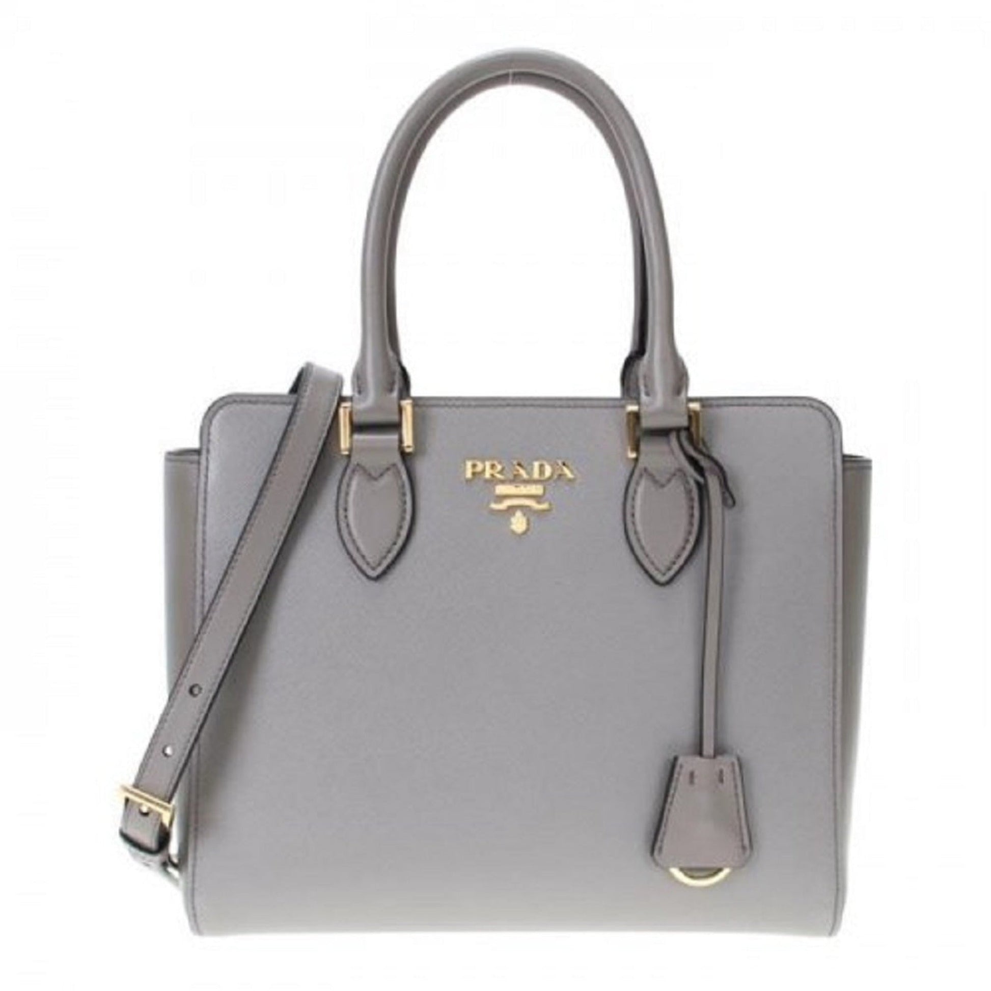 Prada Argilla Satchel Handbag Leather Saffiano Satchel Bag