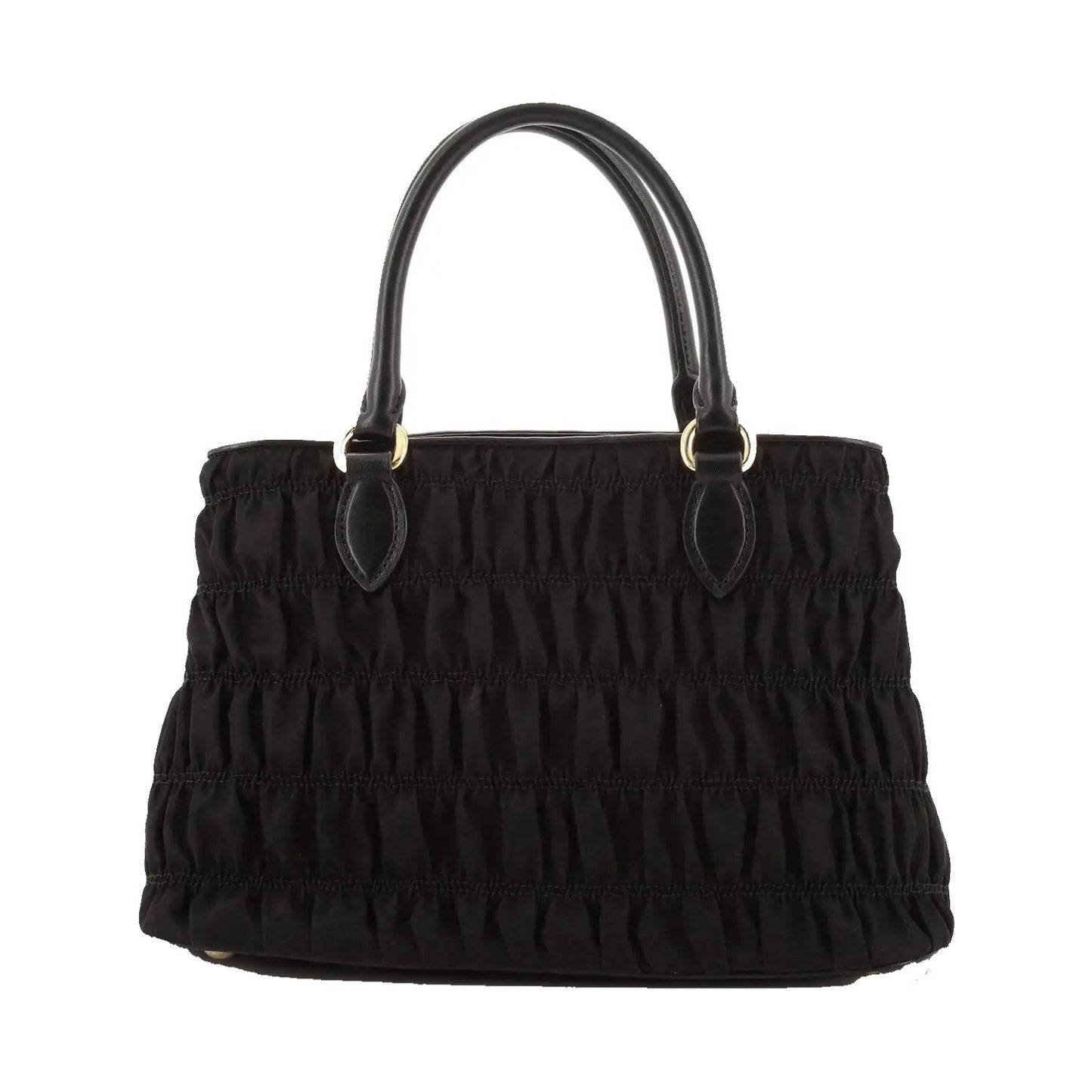 Prada Tessuto Gaufre Satchel Handbag Nylon Black Small Satchel Bag