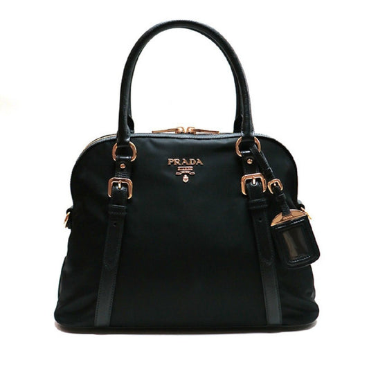 Prada Tessuto Satchel Bag Leather Nylon Saffiano