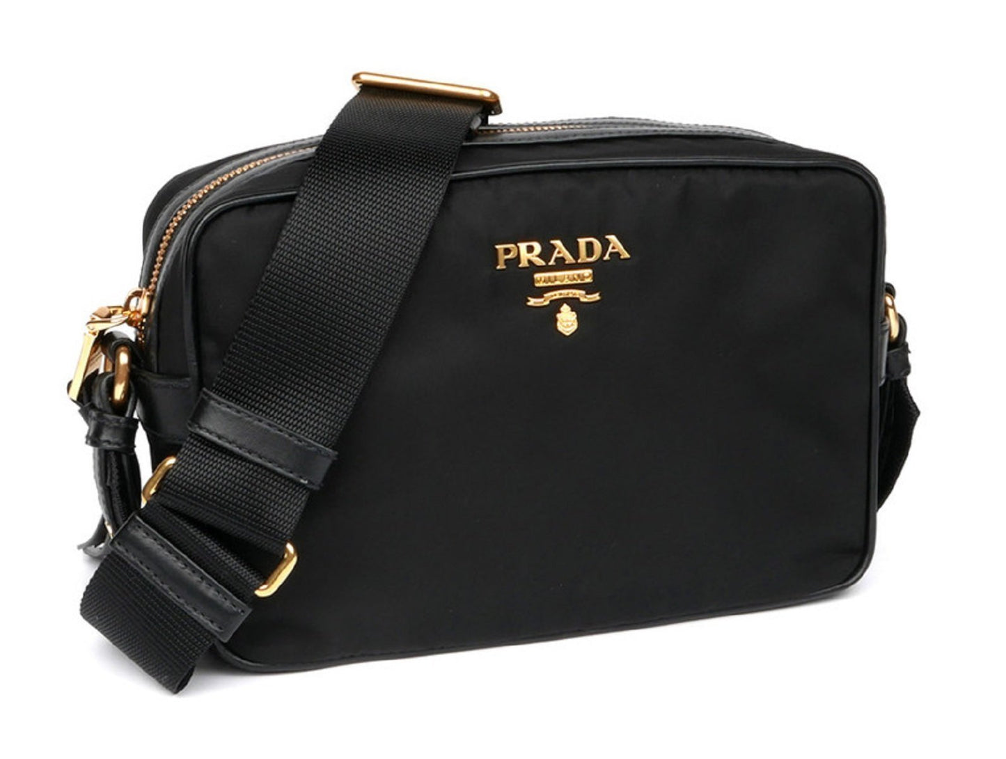 Prada Tessuto Camera Bag Crossbody Nylon Black Crossbody Bag