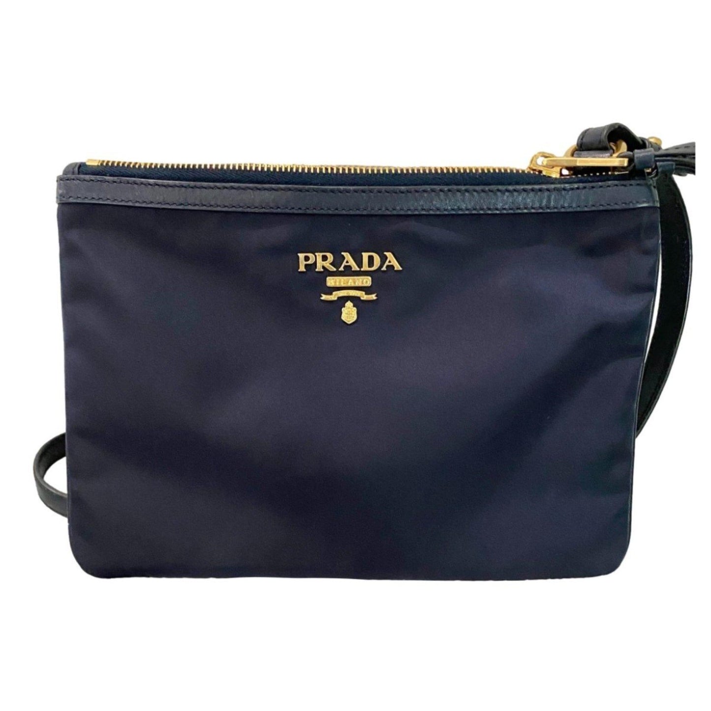 Prada Tessuto Calf Cross Body Bag Leather Calf Leather Nylon Crossbody Bag