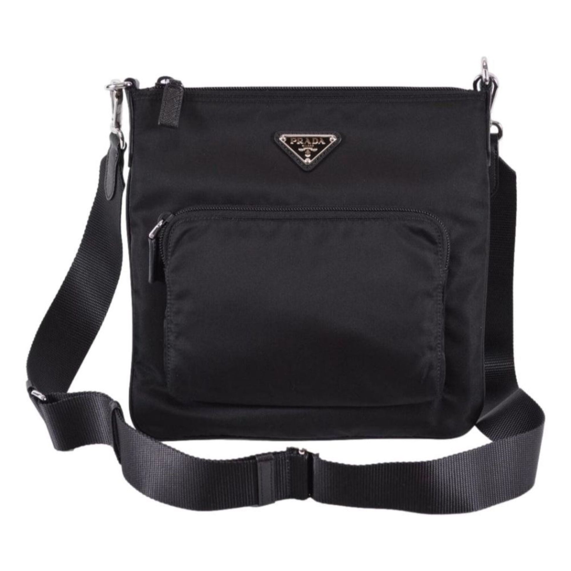Prada Tessuto Sport Messenger Crossbody Bag Nylon Black