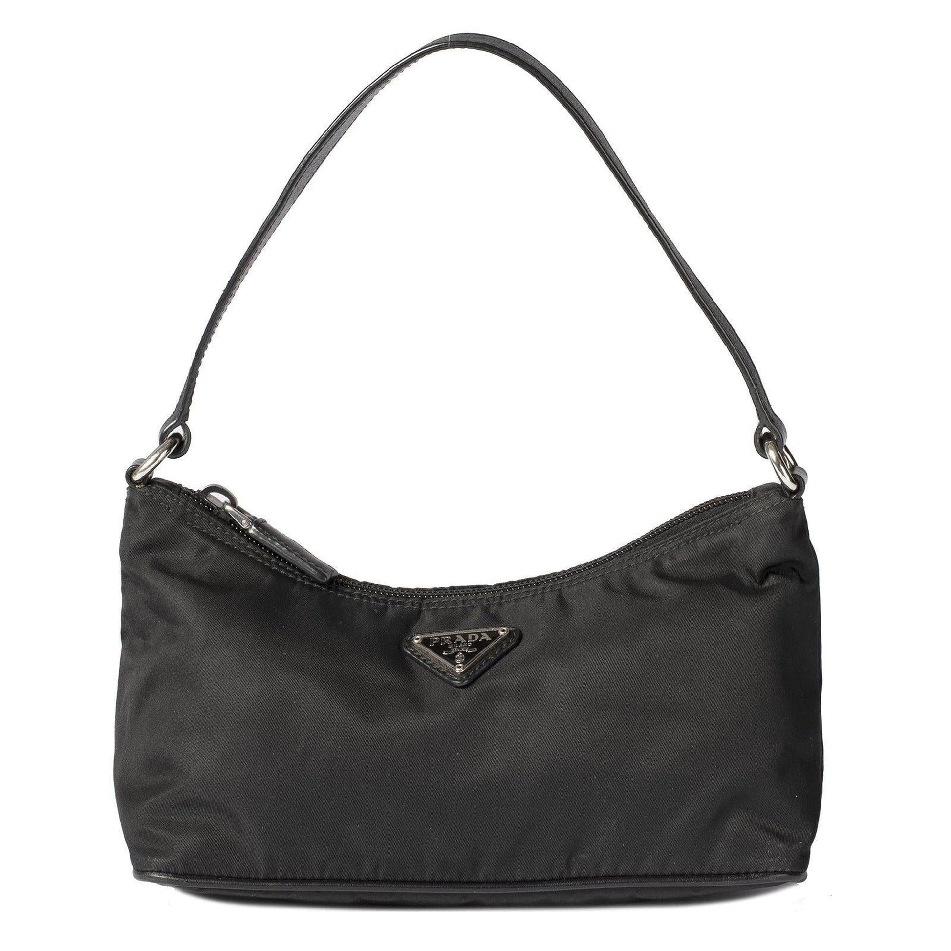 Prada Tessuto Zip Pochette Handbag Nylon Travel Bag