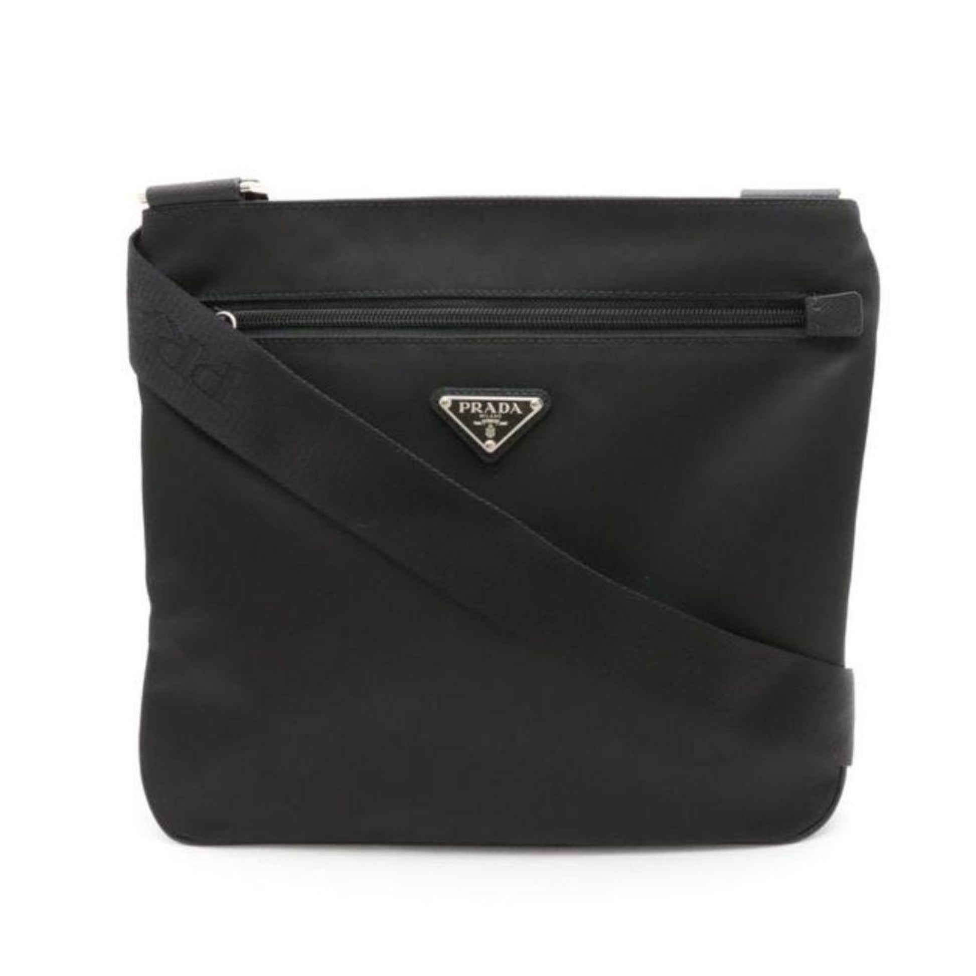 Prada Tessuto Messenger Bag Cross Body Saffiano Black Crossbody Bag