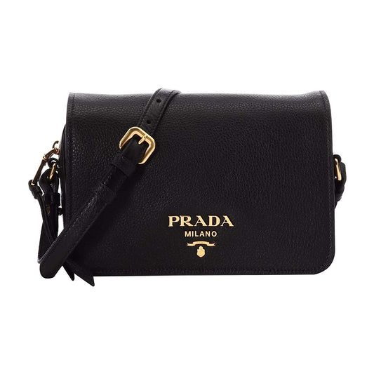 Prada Phenix Crossbody Bag Leather Vitello Black
