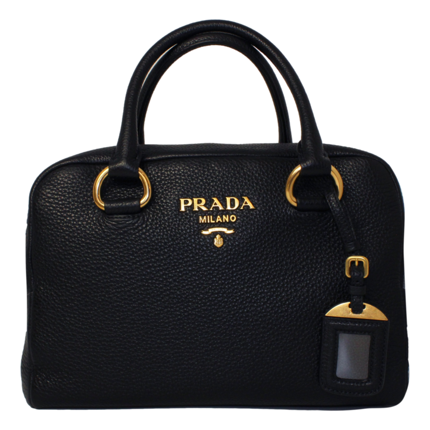 Prada Phenix Web Stripe Crossbody Satchel Bag Leather Vitello Black