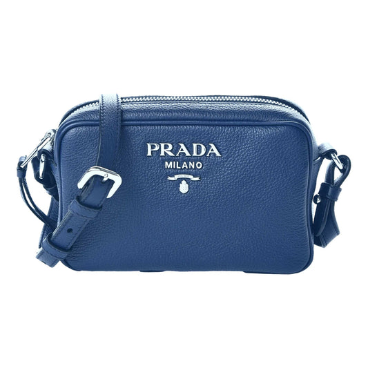 Prada Phenix Logo Camera Crossbody Bag Leather Vitello Blue