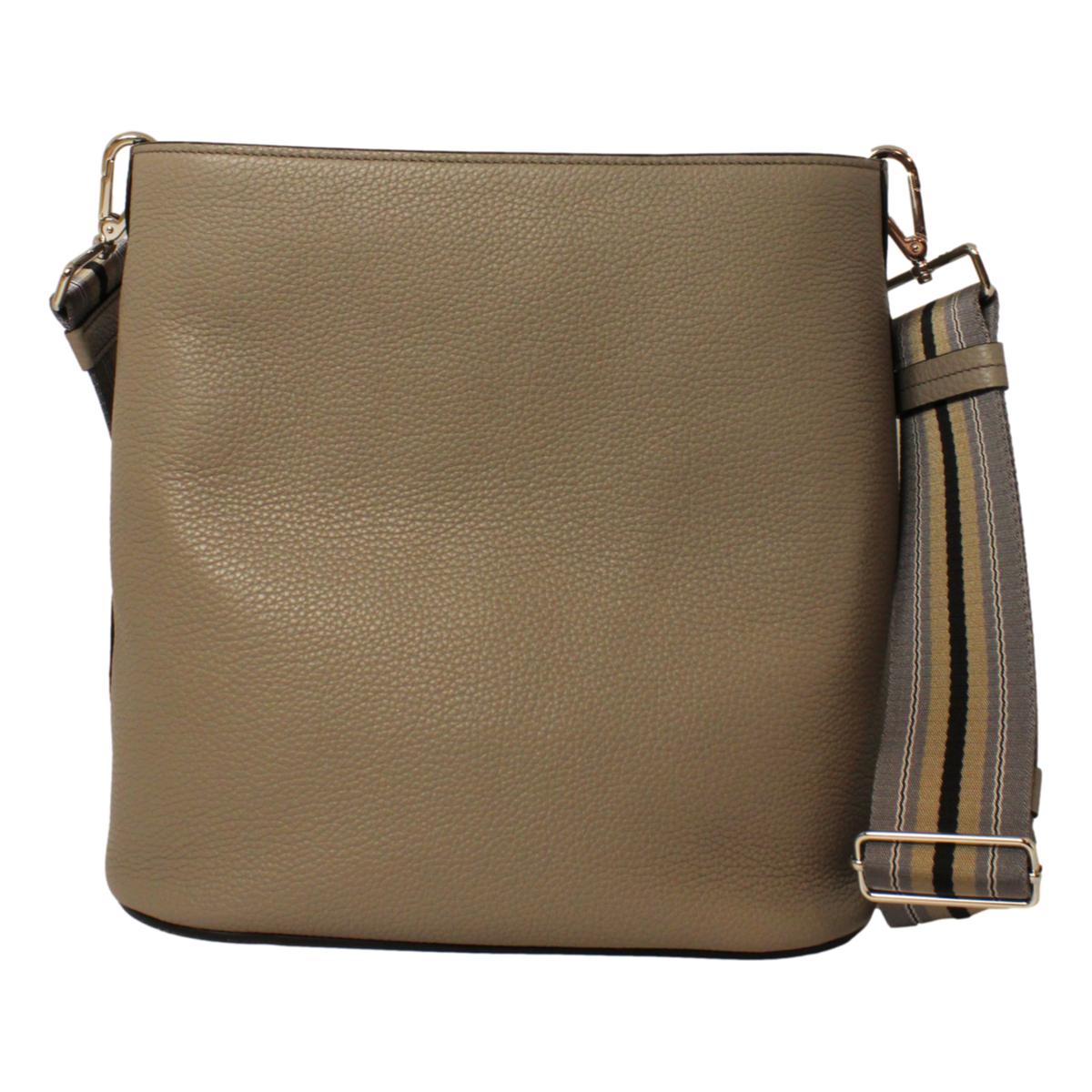 Prada Phenix Grey Stripe Strap Bag Leather Vitello Gray Bucket Bag