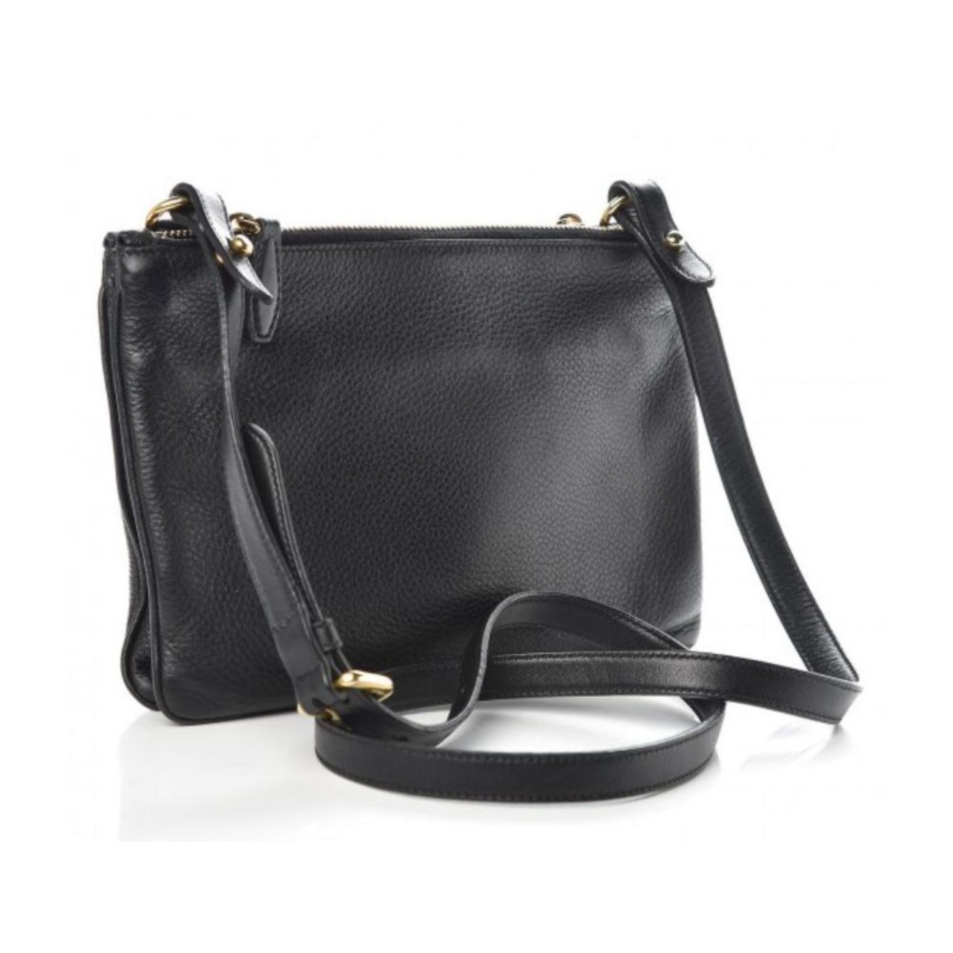 Prada Phenix Hardware Cross Body Luxury Handbag Leather Vitello Black Crossbody Bag