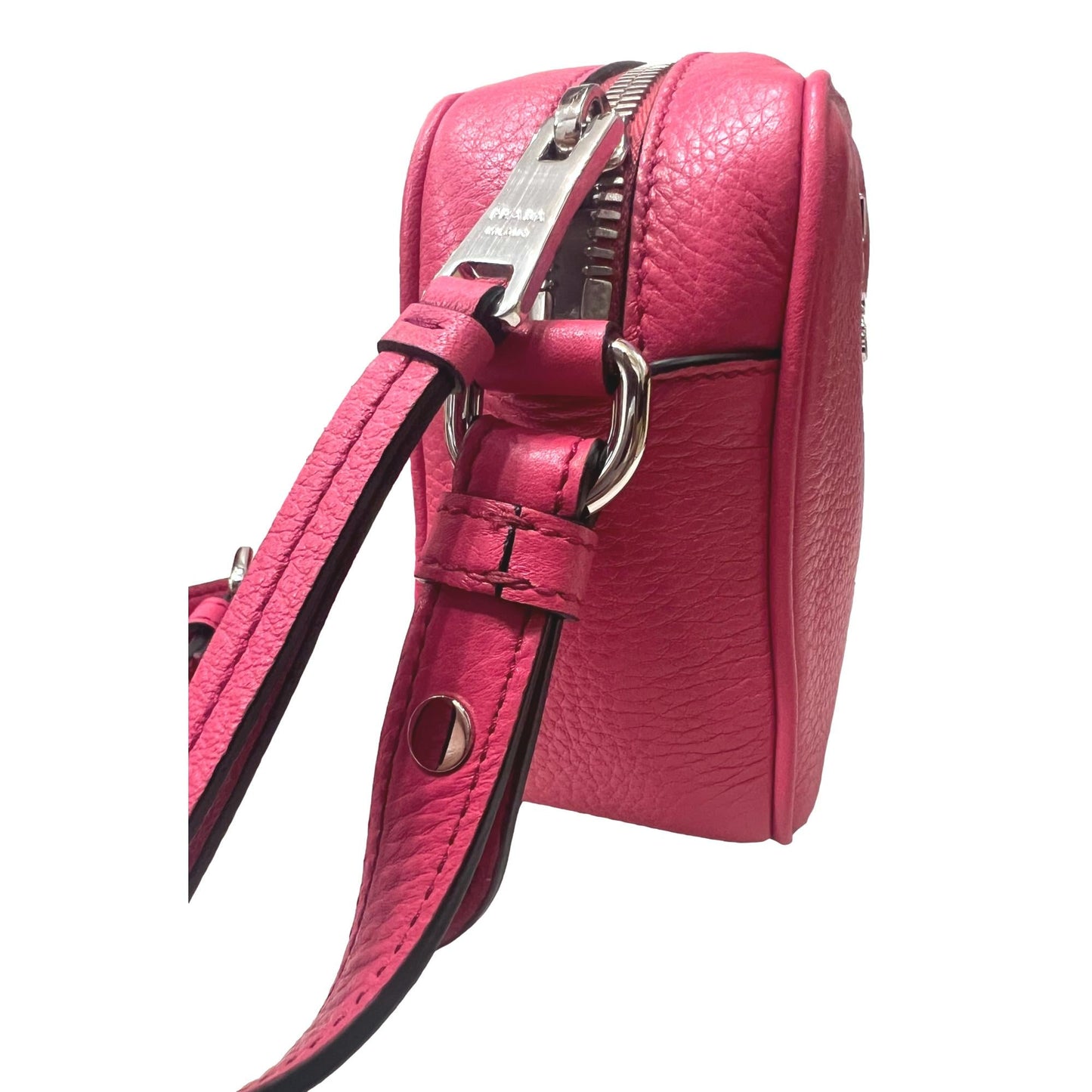 Prada Phenix Logo Camera Crossbody Bag Leather Vitello Pink