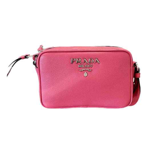 Prada Phenix Logo Camera Crossbody Bag Leather Vitello Pink