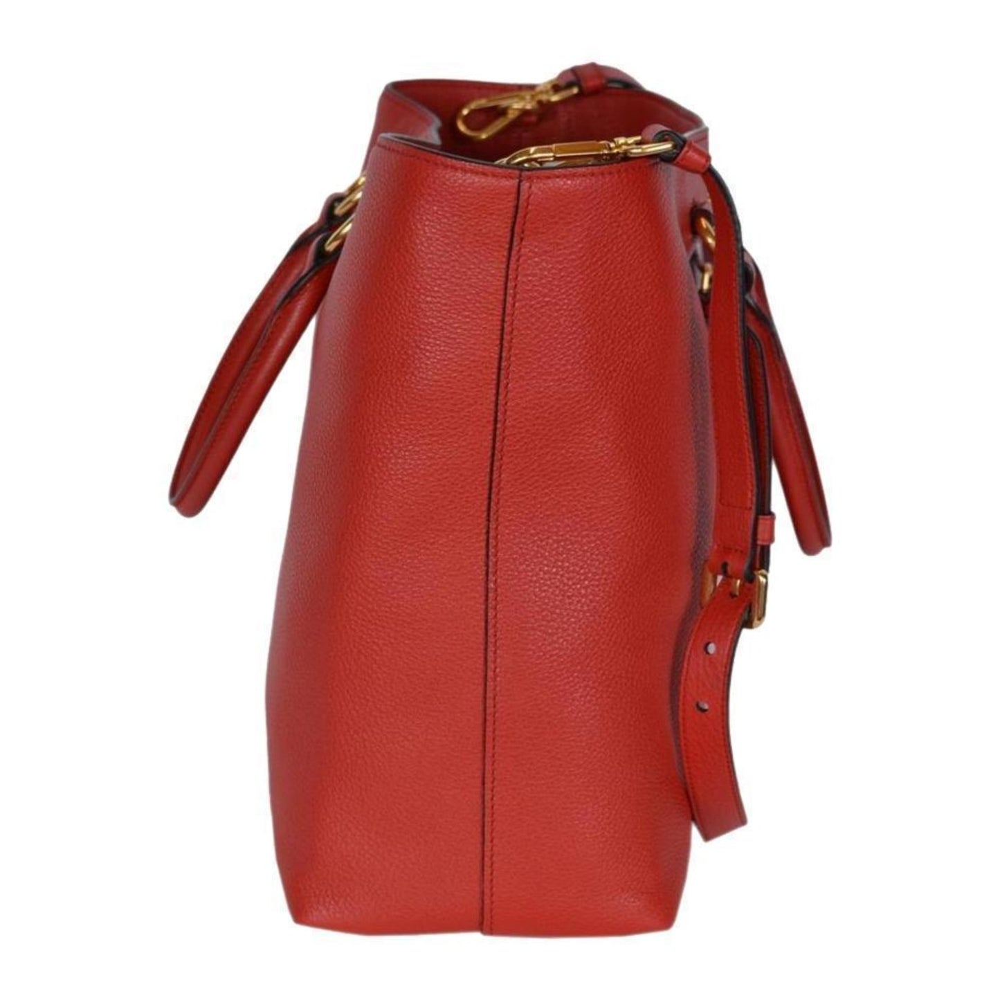 Prada Phenix Shopping Tote Leather Vitello Red Tote Bag