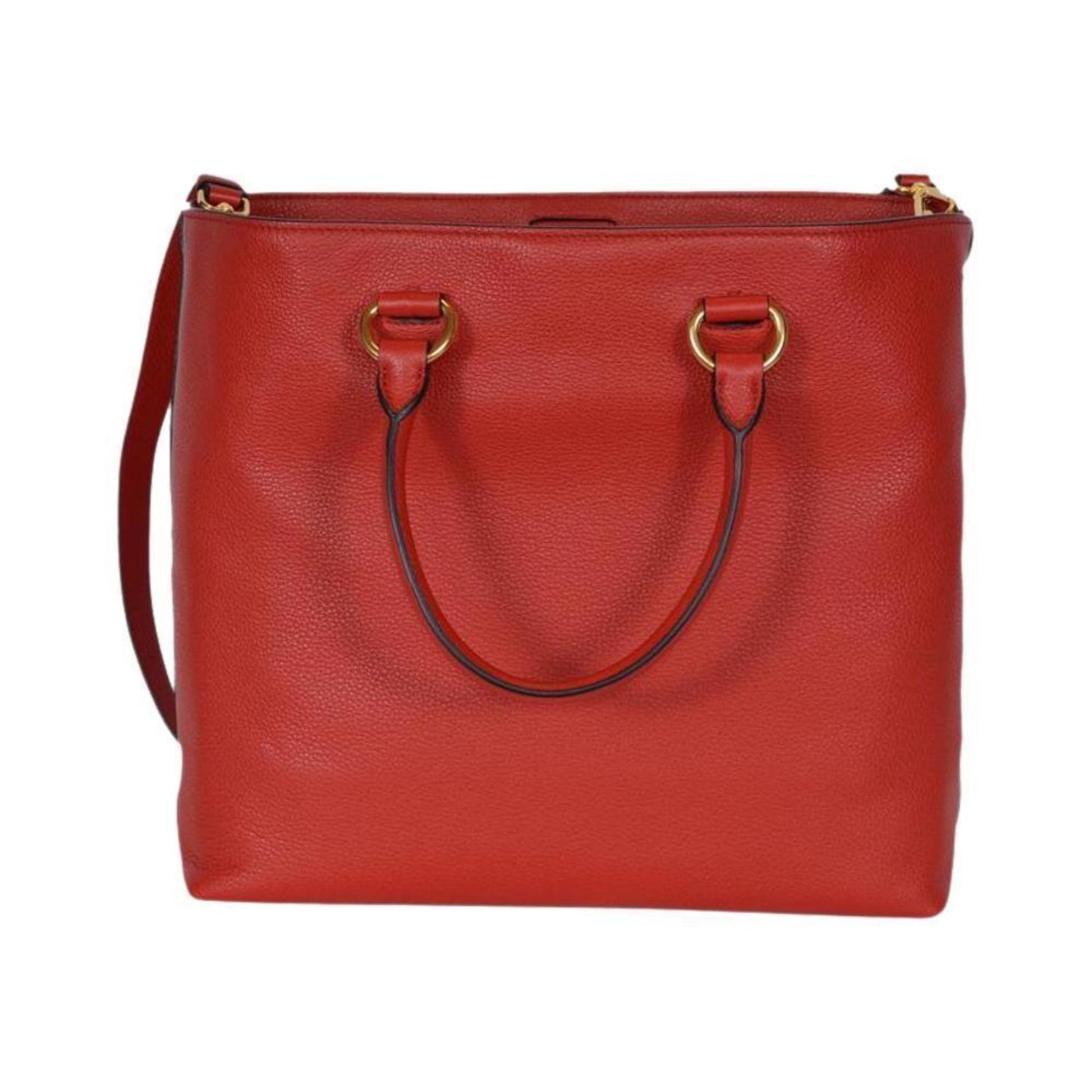 Prada Phenix Shopping Tote Leather Vitello Red Tote Bag
