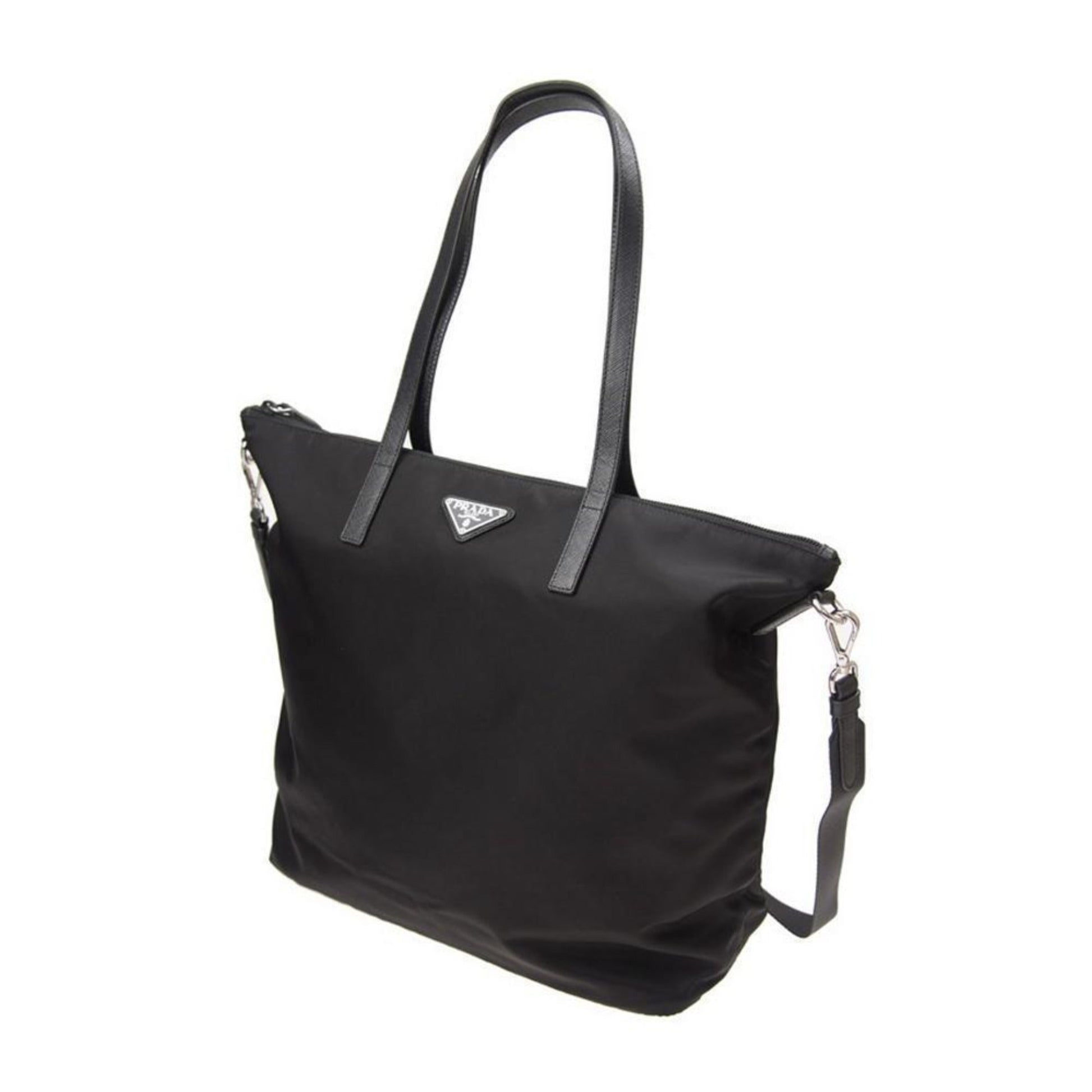 Prada Tessuto Convertible Shopping Tote Nylon Black Tote Bag