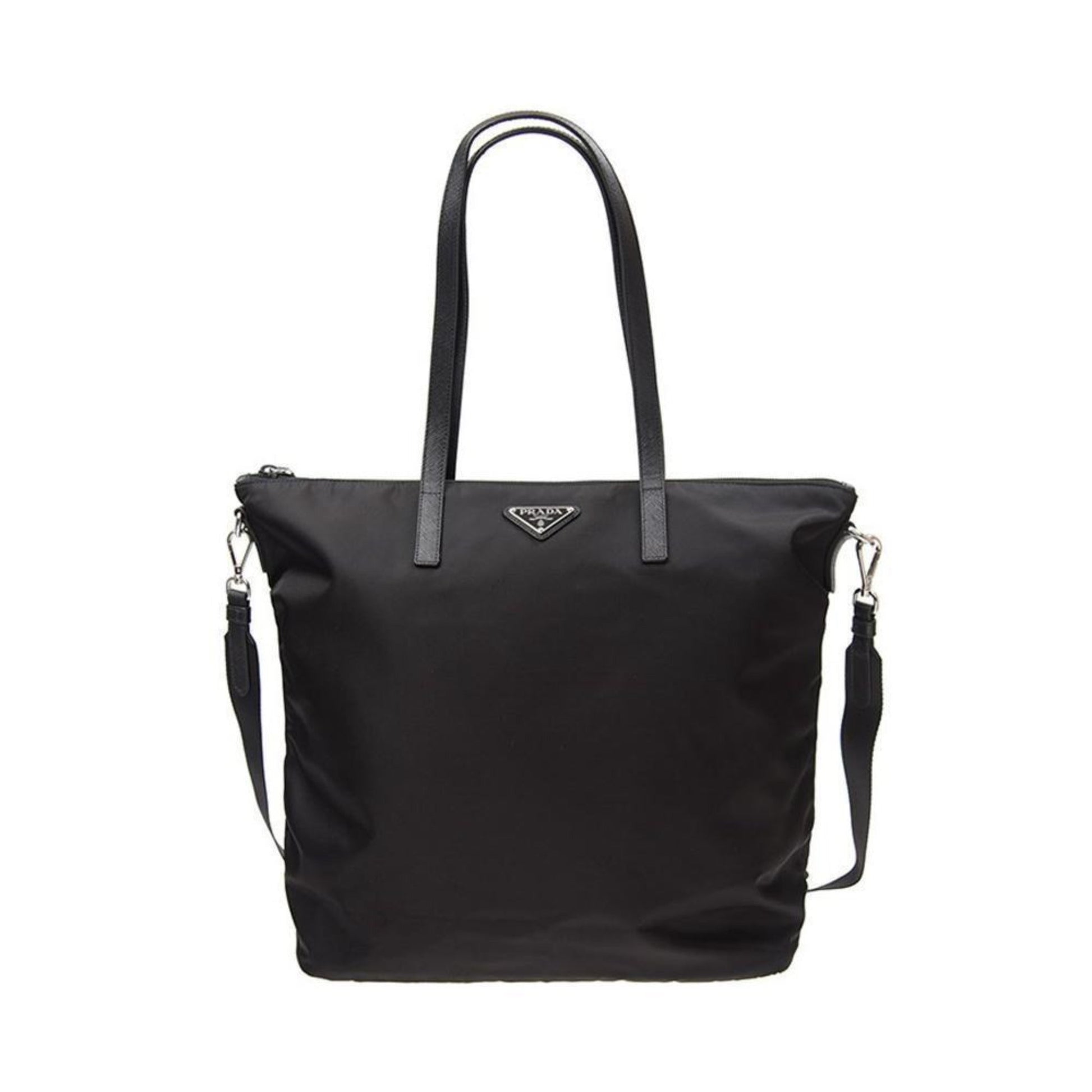 Prada Tessuto Convertible Shopping Tote Nylon Black Tote Bag