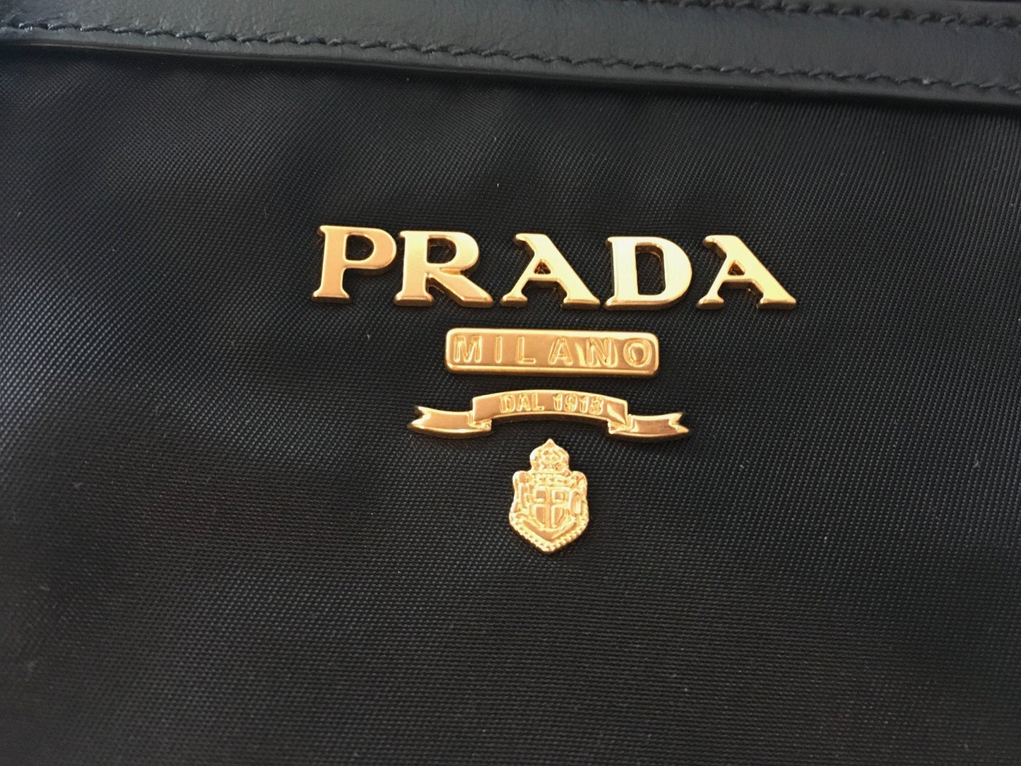 Prada Tessuto Handbag Satchel Nylon Saffiano Black Satchel Bag