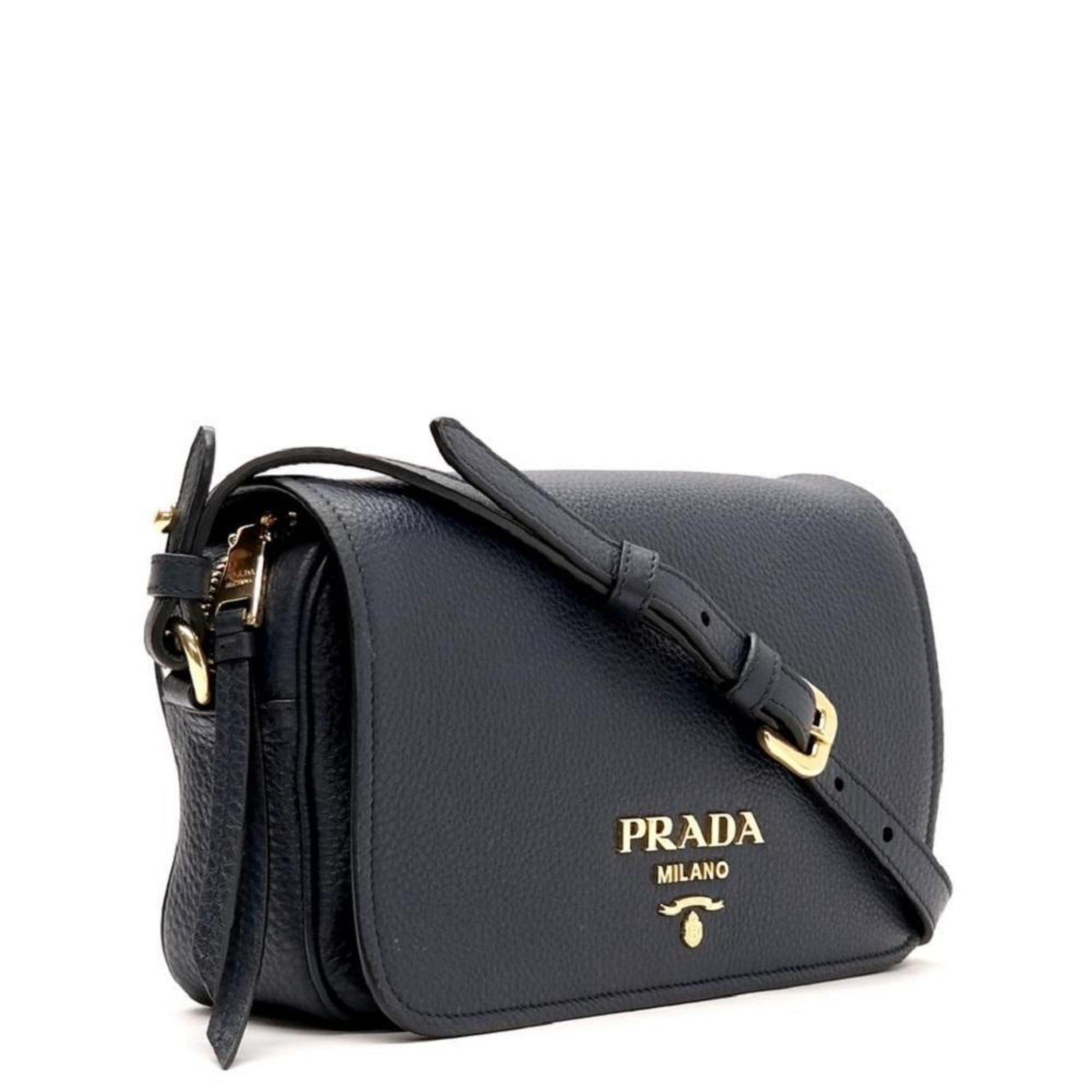 Prada Phenix Baltico Crossbody Bag Leather Vitello Blue