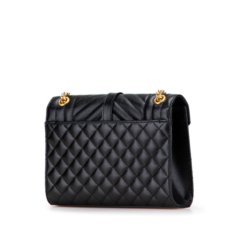YSL Saint Laurent Envelope 2Way Shoulder Bag Leather