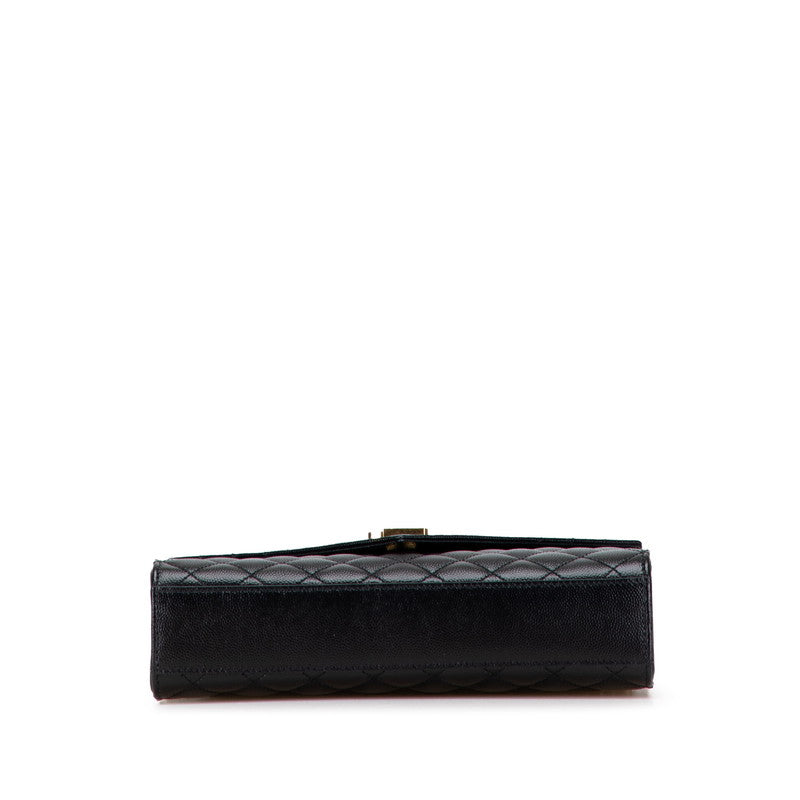 YSL Saint Laurent Envelope 2Way Shoulder Bag Leather