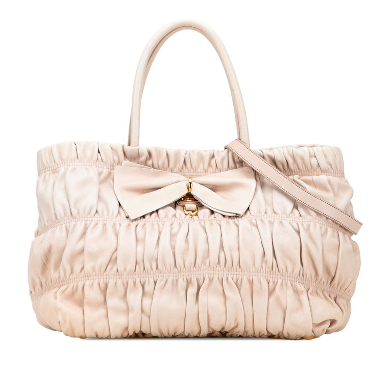Prada Ribbon 2Way Bag Leather Travel Bag Leather 2Way Bag