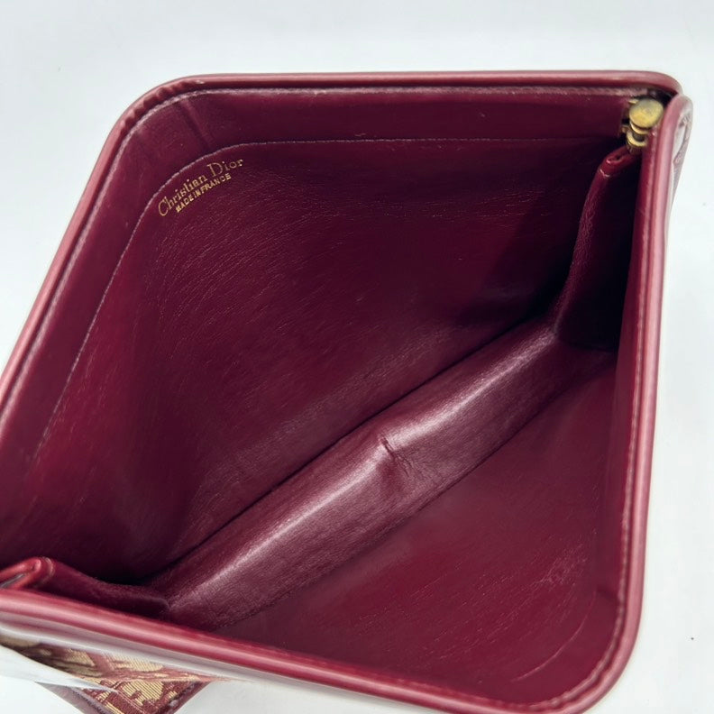 Dior Handbag Clutch Wristlet Leather Canvas Monogram Clutch Bag